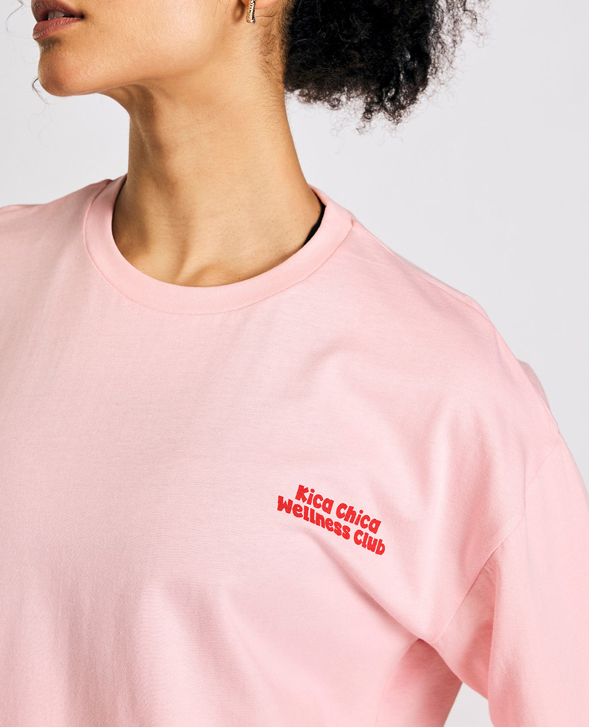 Cotton Oversized Printed Graphic Tshirt Pink