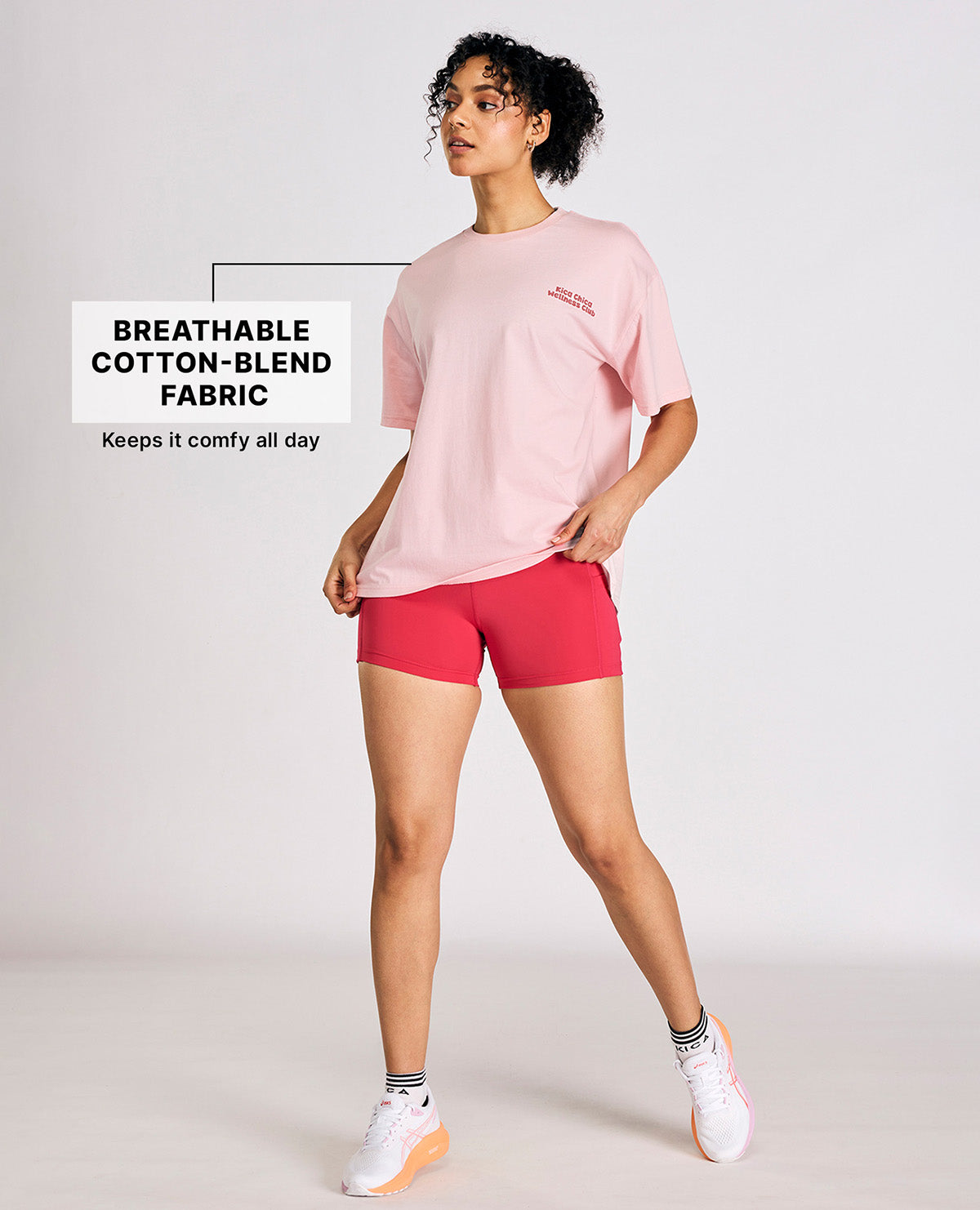 Cotton Oversized Printed Graphic Tshirt Pink