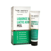 Dr. Sheth's Liquorice & Lactic Acid Peel packaging on a white background
