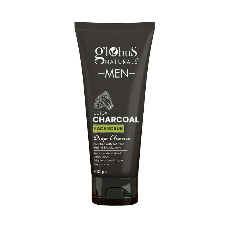 Globus Naturals Anti Pollution & Anti Acne Detox Charcoal Face Scrub for Men
