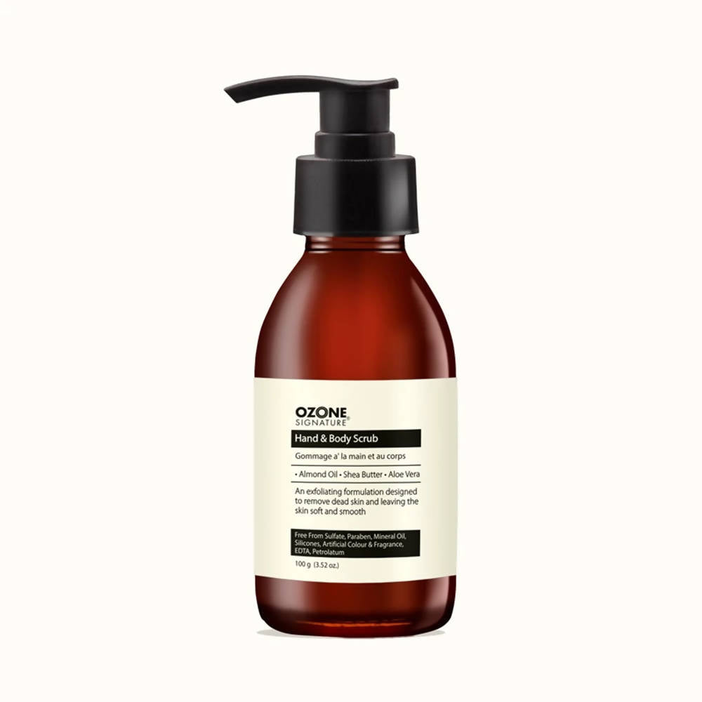 Brown bottle with pump and white label on a white background