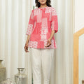 Juniper Pink Geometric Printed Cotton Tunic With Buttons