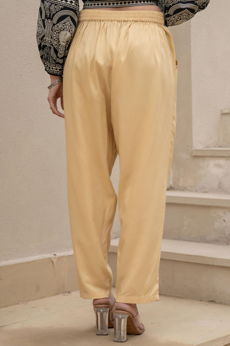 Juniper Gold Solid Viscose Pants