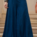 Juniper Navy Solid Viscose Palazzo Pants