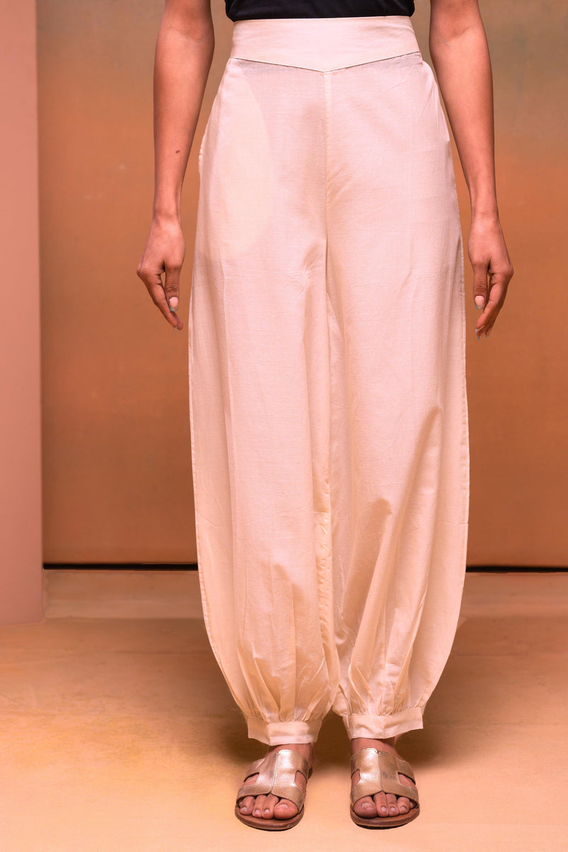 Juniper Pink Cotton Solid Pant For Women