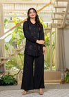Juniper Black Solid Viscose Shirt With Beads Work