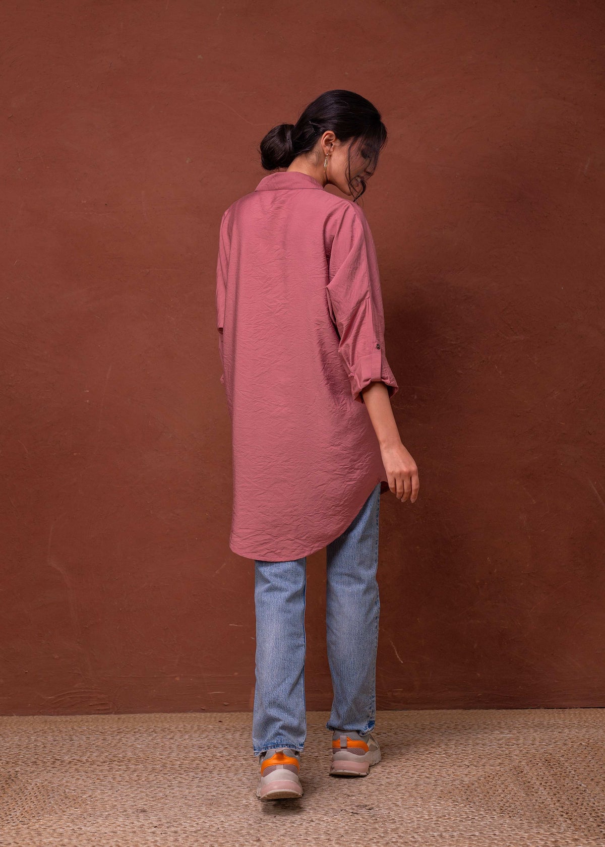 Juniper Viscose Dusty Pink Embellished Shirt With Sequin & Bead Details