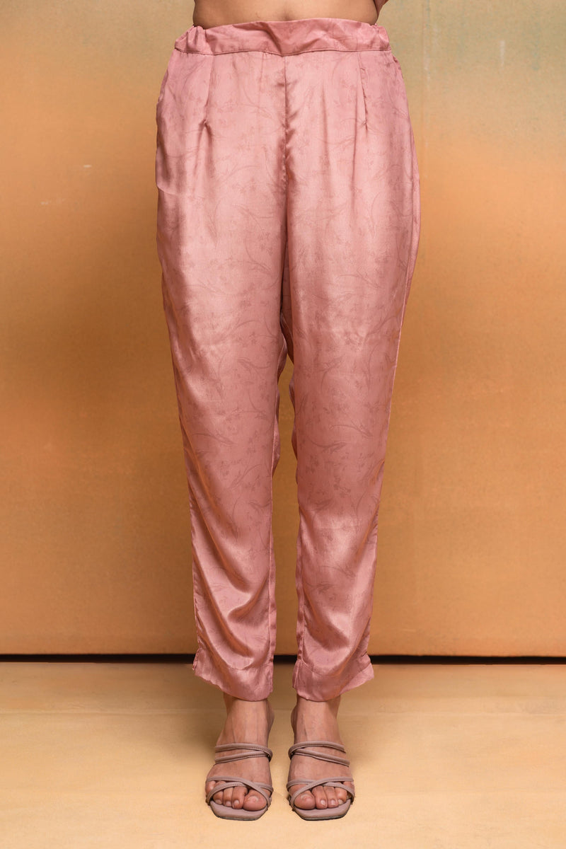 Juniper Peach Floral Embellished Straight Kurta Pant And Dupatta Set With Beads & Sequence Work