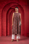 Juniper Women'S Pink Ethnic Motif Printed Sleeveless Kurta