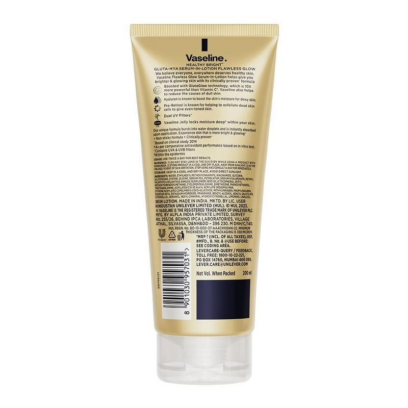Vaseline Gluta-Hya Flawless Glow Lotion For Face & Body