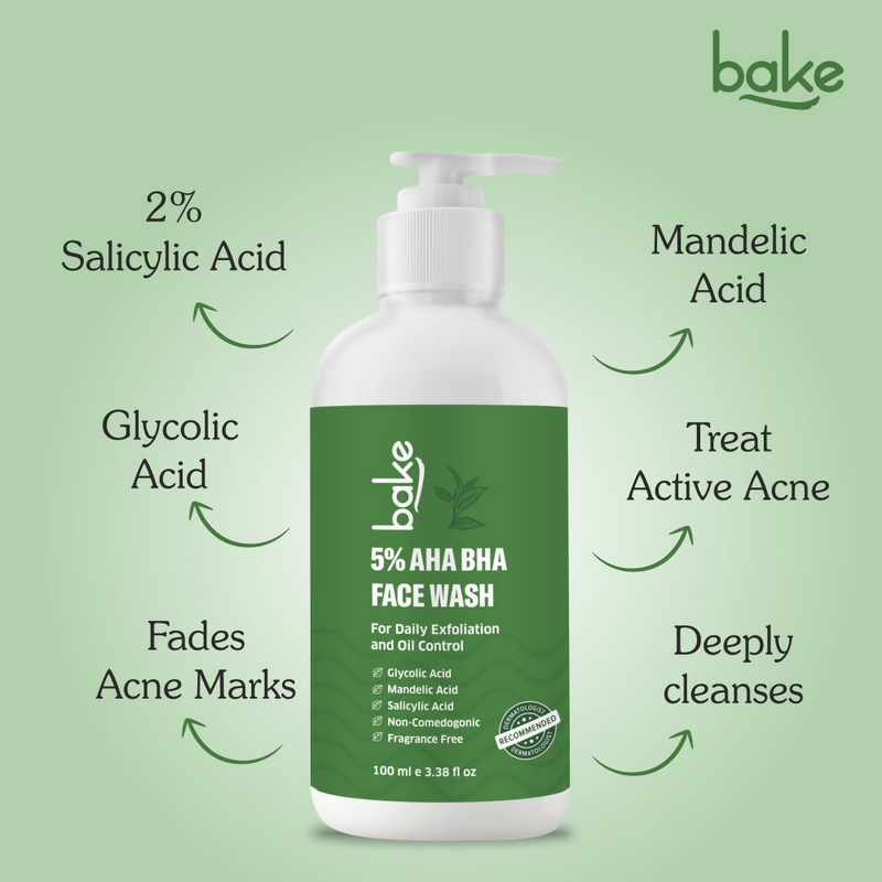 Bake 5% AHA BHA Face Wash With Salicylic Acid