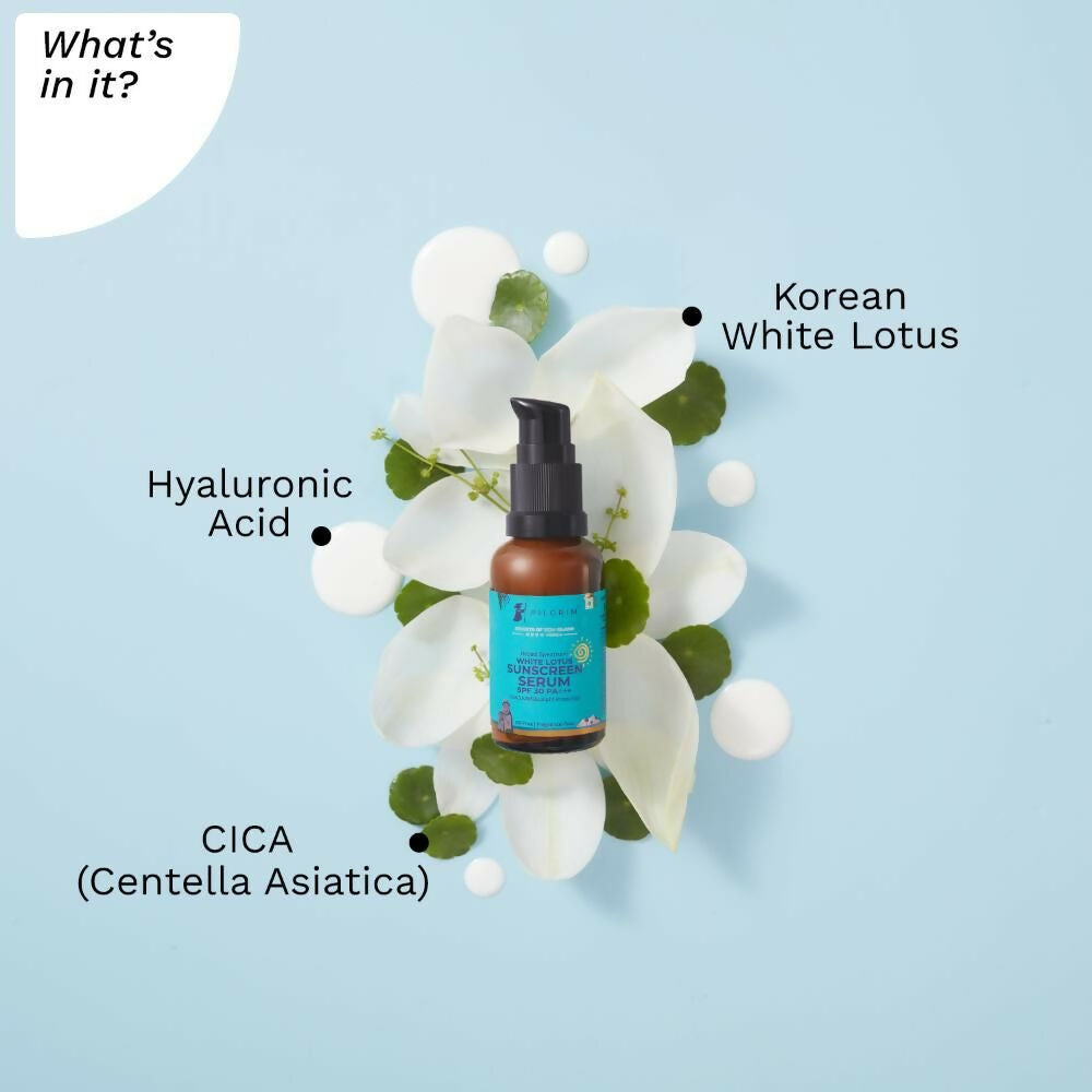 Pilgrim White Lotus Sunscreen Serum SPF 30 PA+++ - Limited Time Offer