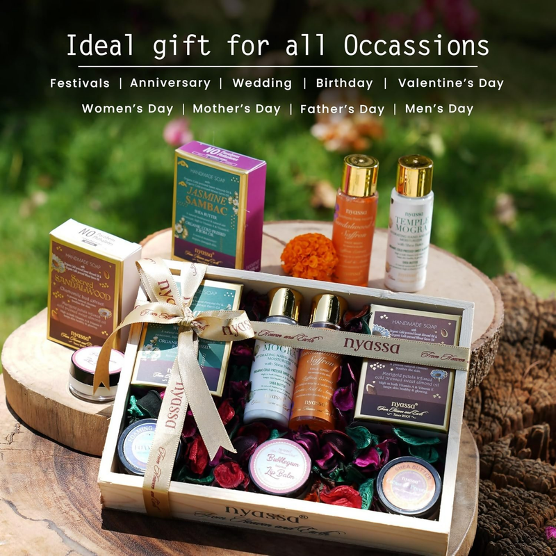 Nyassa Premium Bath and Body Treats Wooden Gift Set Kit
