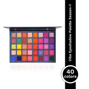 Vibe Eyeshadow Palette Season 1 with 40 colors on a white background