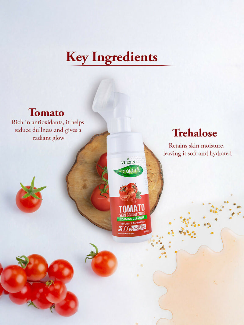 VI-JOHN Prakritik Tomato Skin Brightening geling For Detans,100% Natural Bio Actives Face Wash