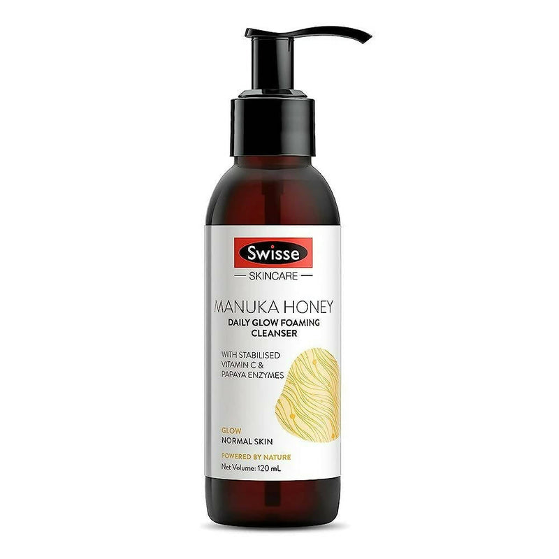 Swisse Skincare Manuka Honey Daily Glow Foaming Cleanser Face Wash with Vitamin C & Papaya Enzymes