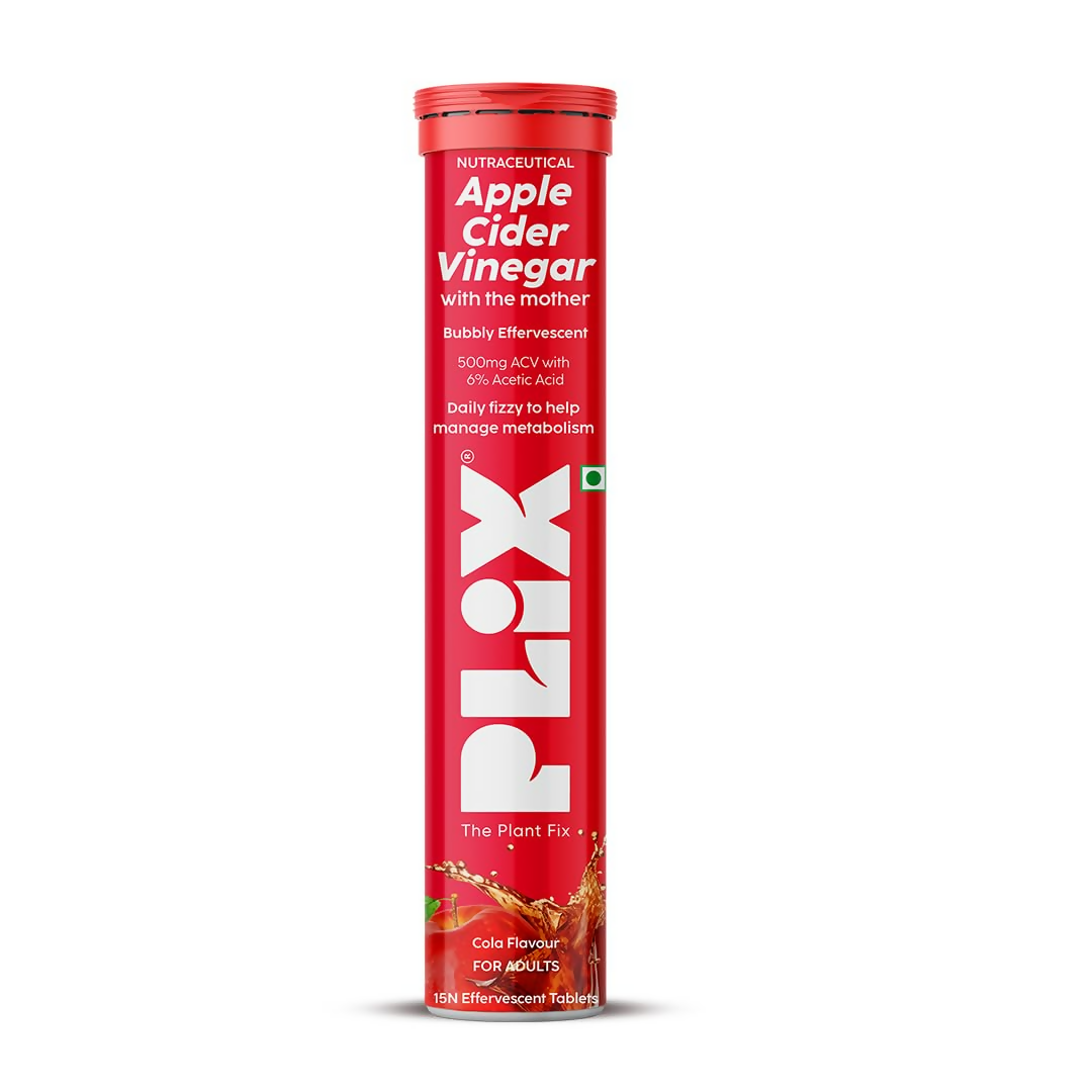 Red PLOX Apple Cider Vinegar supplement tube on a white background