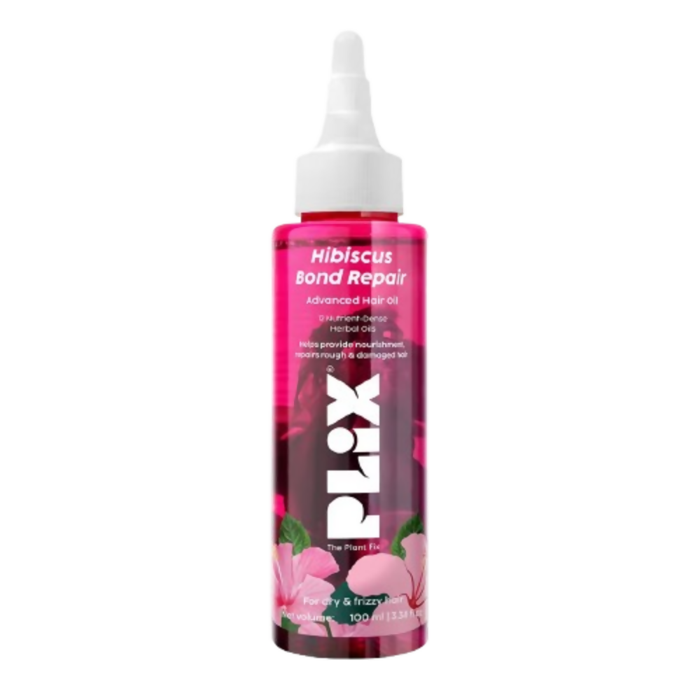 R+Co Hibiscus Bond Repair hair oil bottle on a white background