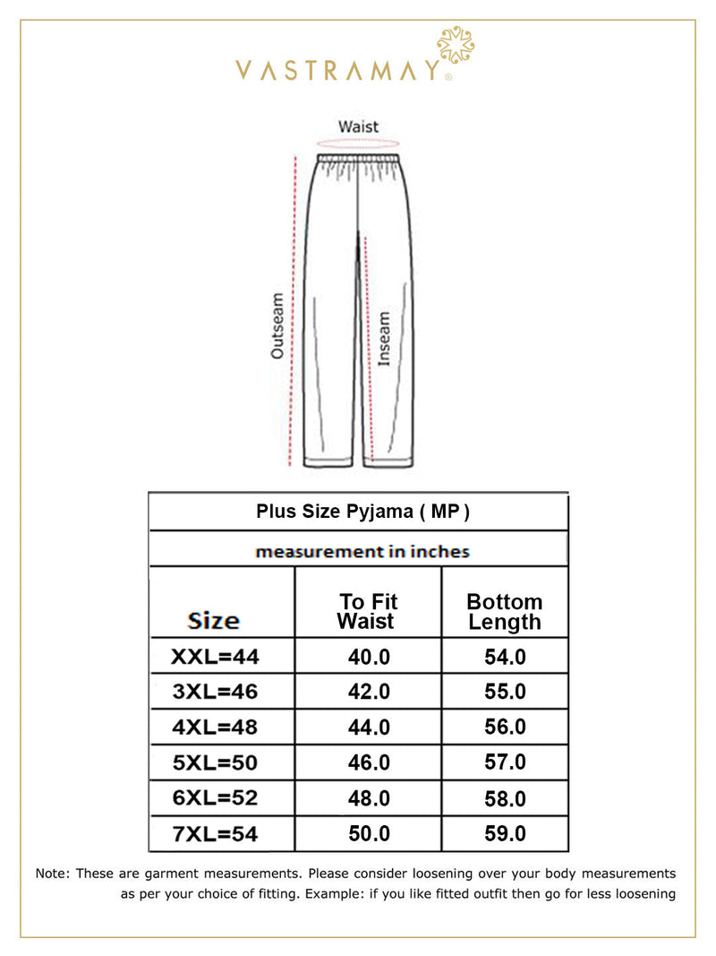 VASTRAMAY Men's Plus Size Aqua Solid Relax-Fit Churidar