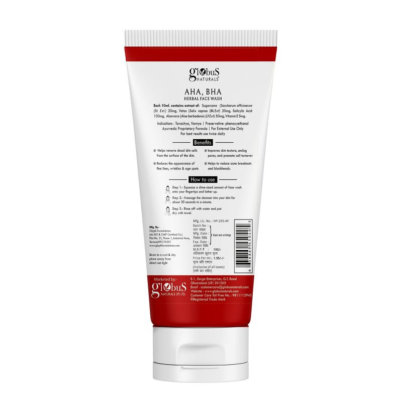Globus Naturals AHA BHA Herbal Face Wash