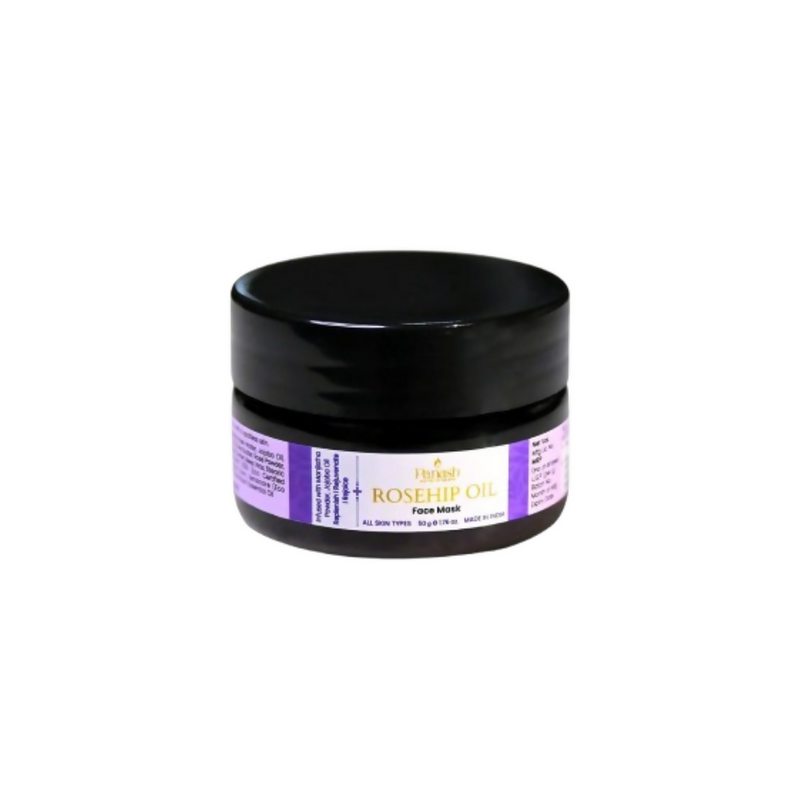 Black jar with a purple label on a white background