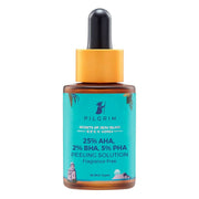Skincare dropper bottle with blue label on a white background