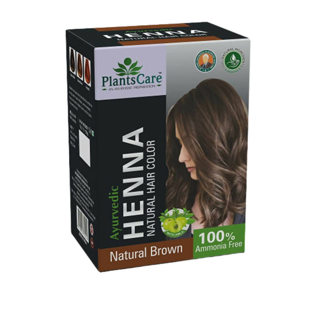 Box of PlantsCare Henna Natural Hair Color in Natural Brown on a white background