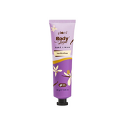 Purple tube of Plum Body Lotion with floral design on a white background