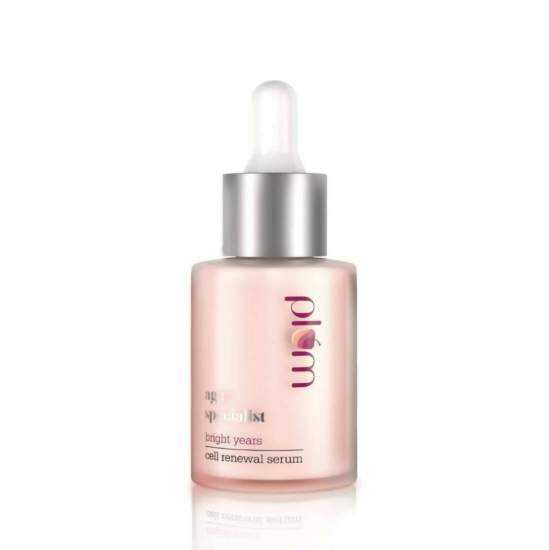 Skincare serum bottle with dropper on a white background