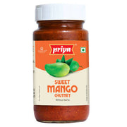 Jar of Priya Sweet Mango Chutney on a white background
