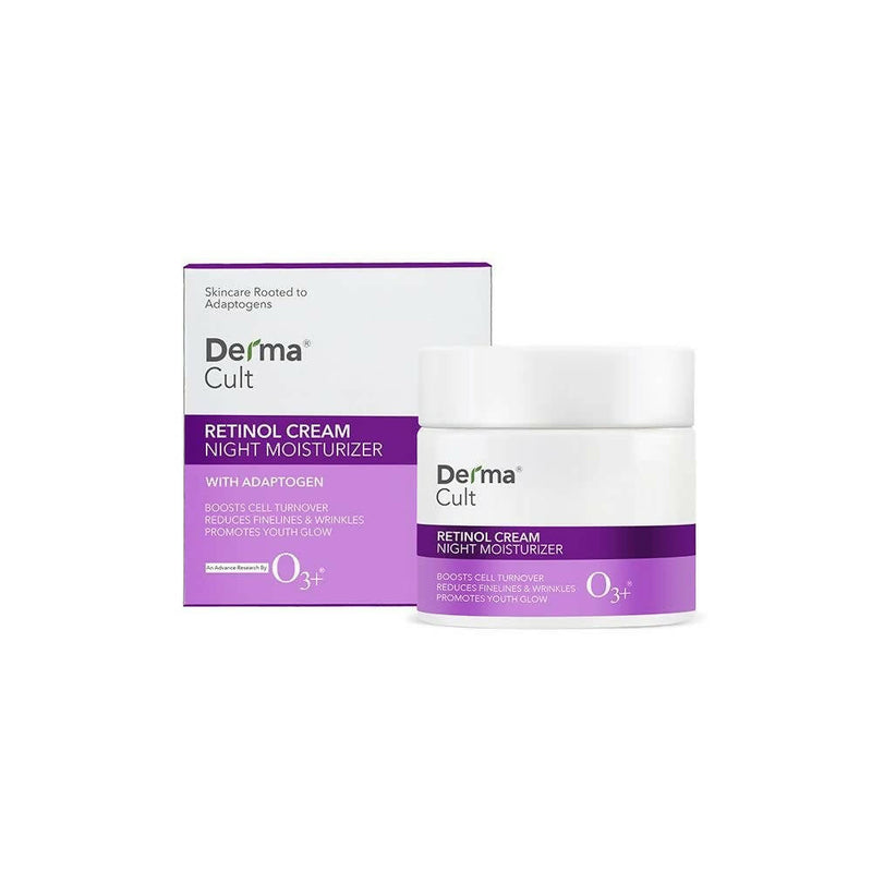 Derma Cult Retinol Cream Night Moisturizer with packaging on a white background