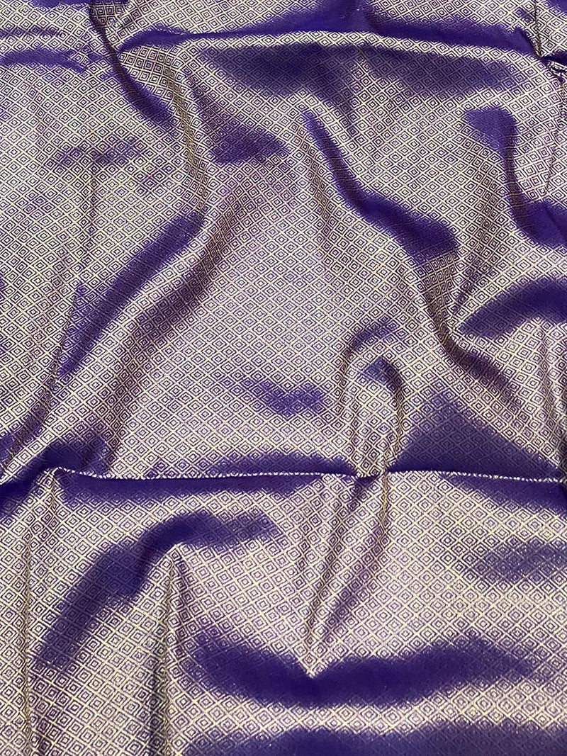 Royal Purple Soft Silk Kolam Print Saree
