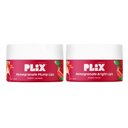 PLIX The Plant Fix Pomegranate Plump Puddin Lip Mask & Bright Lips Scrub Combo