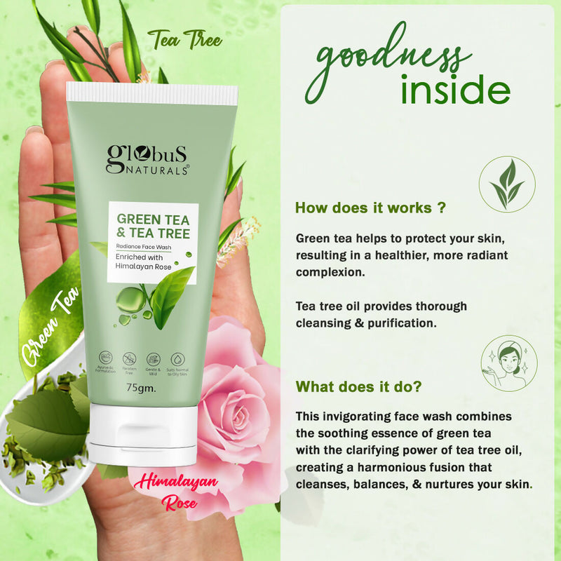 Globus Naturals Green Tea & Tea Tree Face Wash