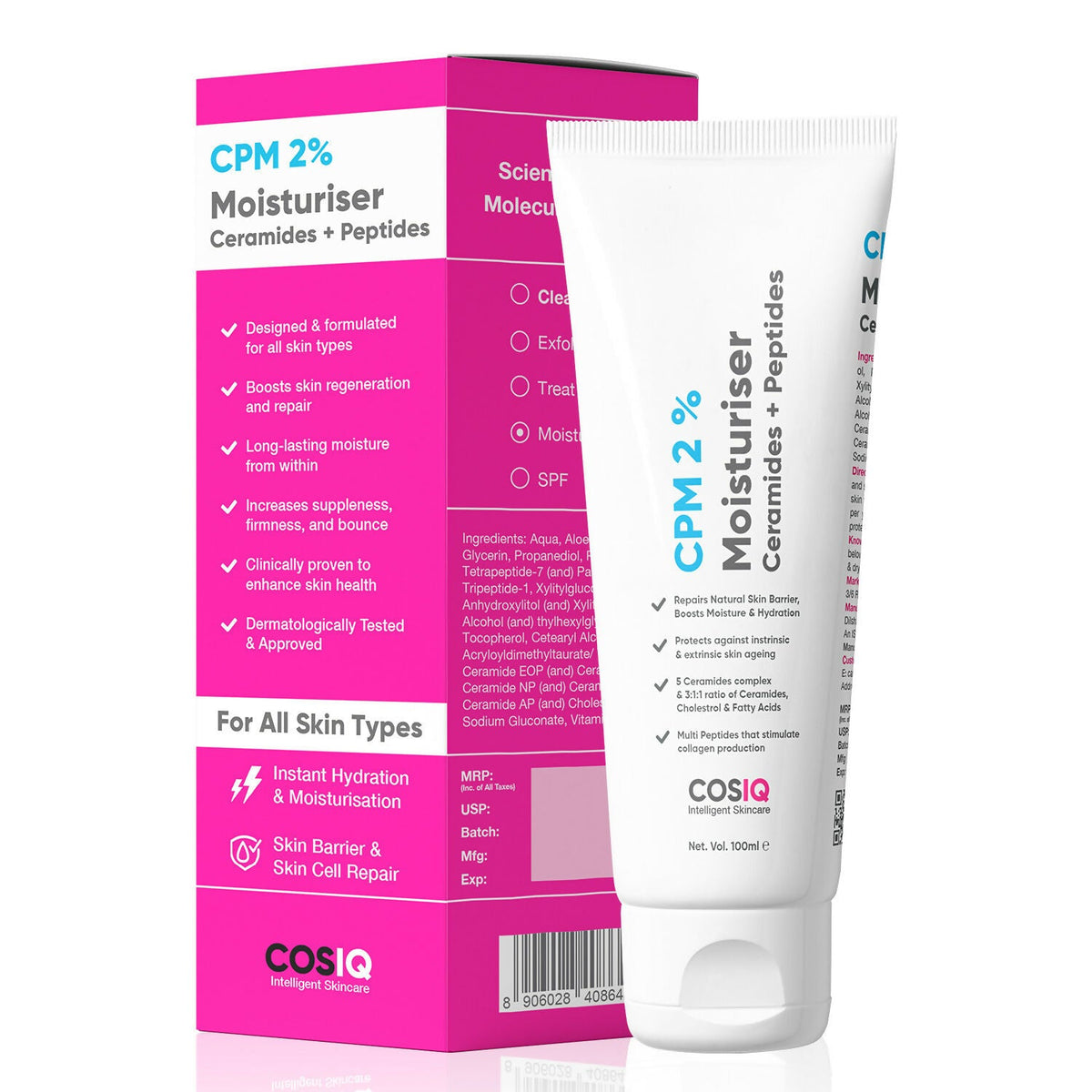 Cos-IQ CPM 2% Ceramides & Peptides Moisturizer