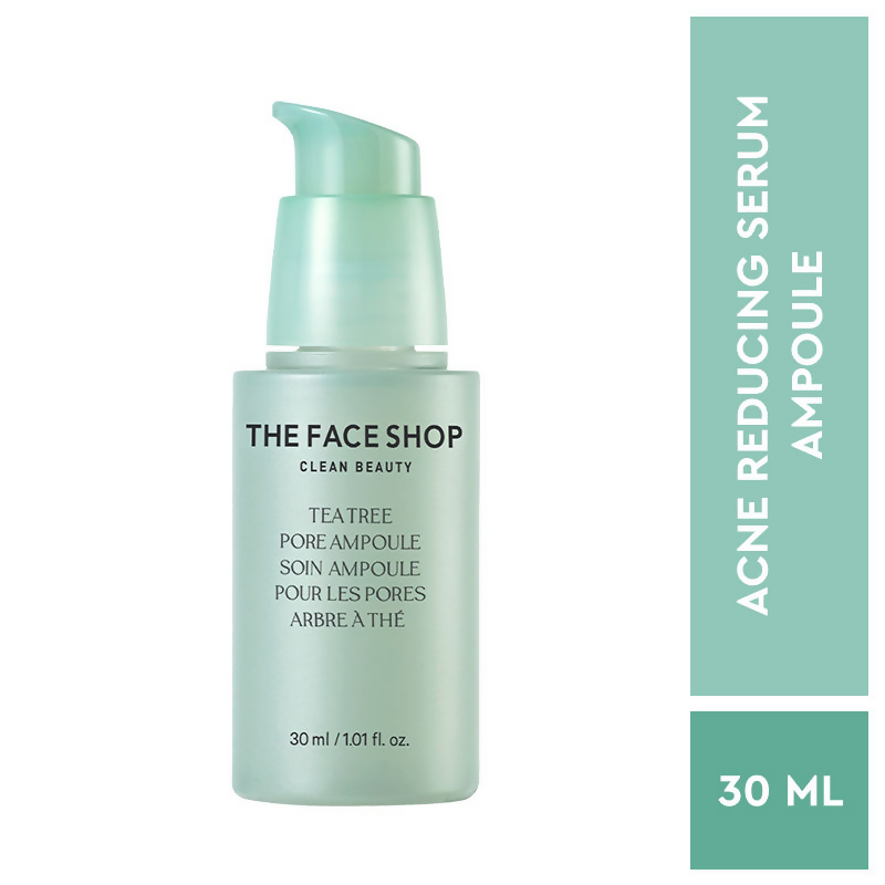 The Face Shop Tea Tree Pore Ampoule With AHA, Ip BHA, PHA & Hyaluronic Acid, For Oily & Acne Skin