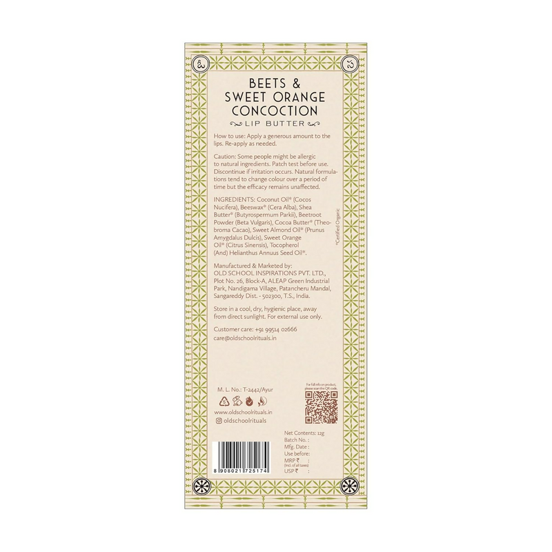 Old School Rituals Beets & Sweet Orange Concoction Lip Butter