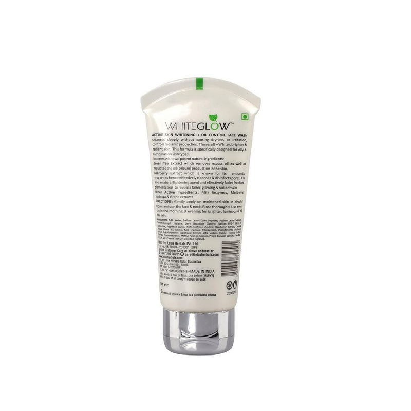 Lotus Herbals White Glow Active Skin Whitening & Oil Control Facewash