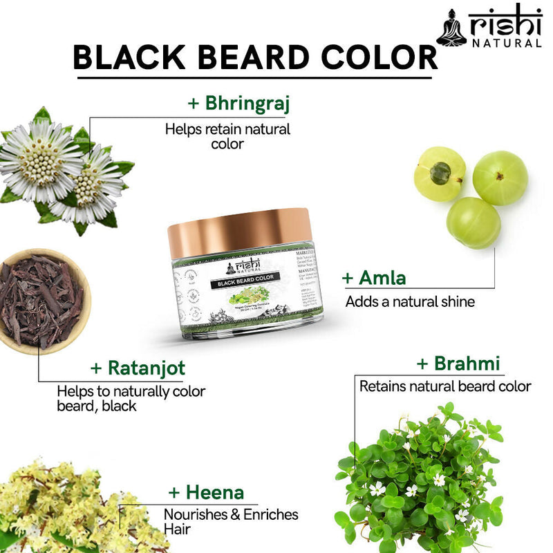 Rishi Natural Beard Black Color