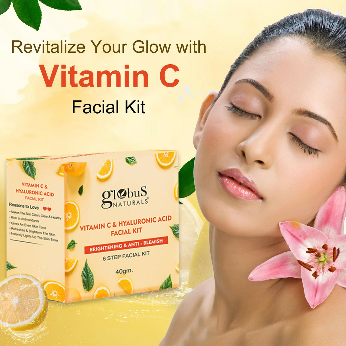 Globus Naturals Anti Acne Glycolic & Salicylic Acid 6 Step Facial Kit