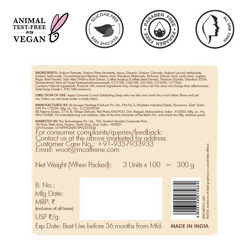 mCaffeine Caramel Crunch Exfoliating Soap