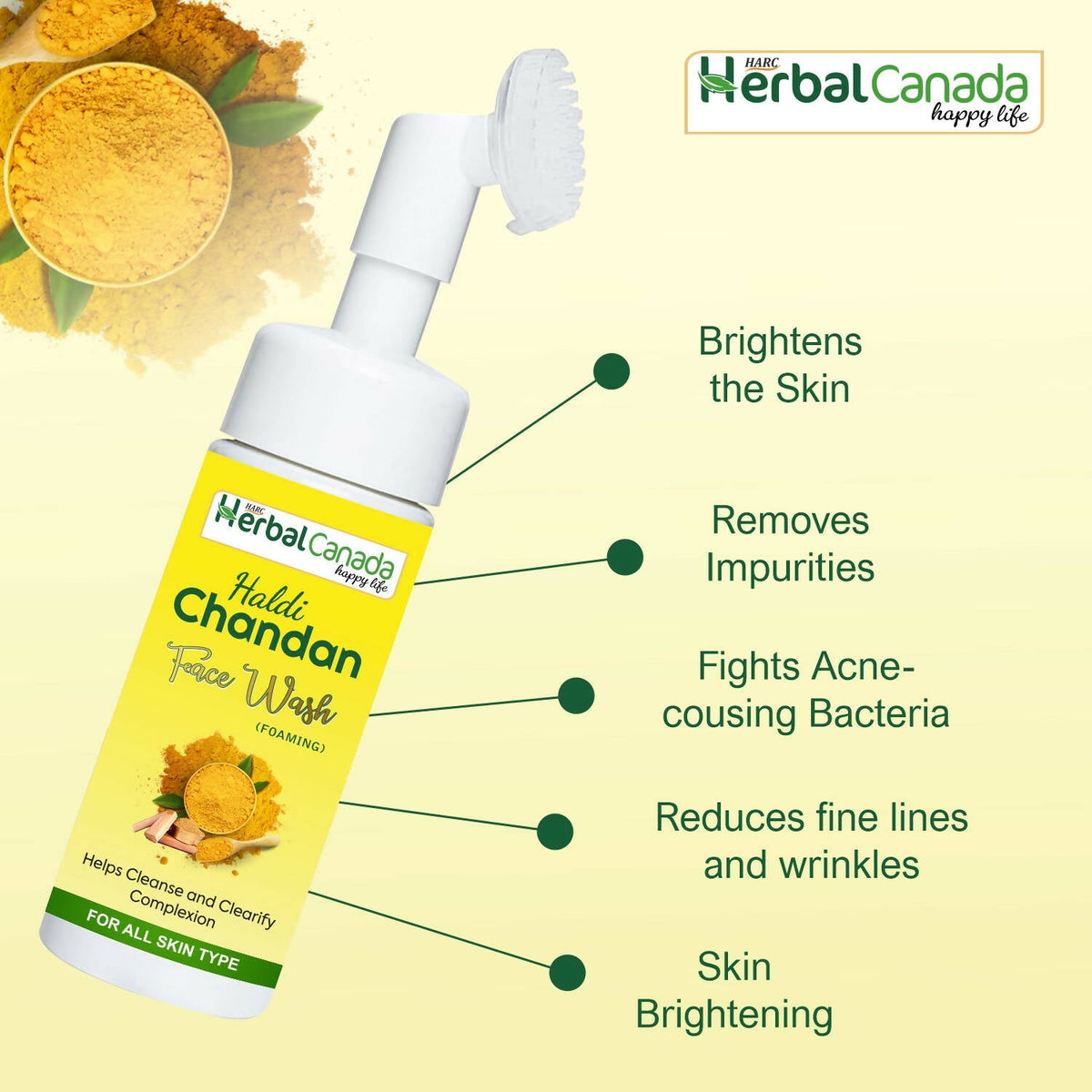Herbal Canada Haldi Chandan Foaming Face Wash
