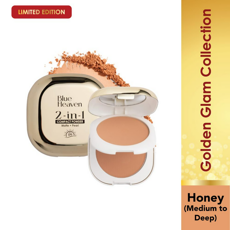 Blue Heaven 2-In-1 Matte + Pearl Compact Powder - Honey