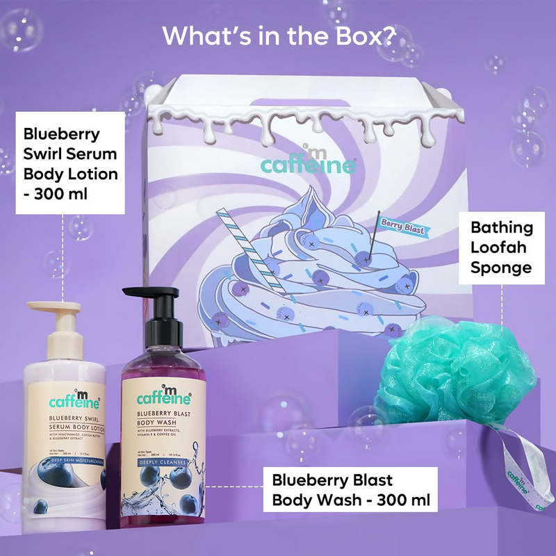 mCaffeine Blueberry Escape Bath & Body Gift Kit Set
