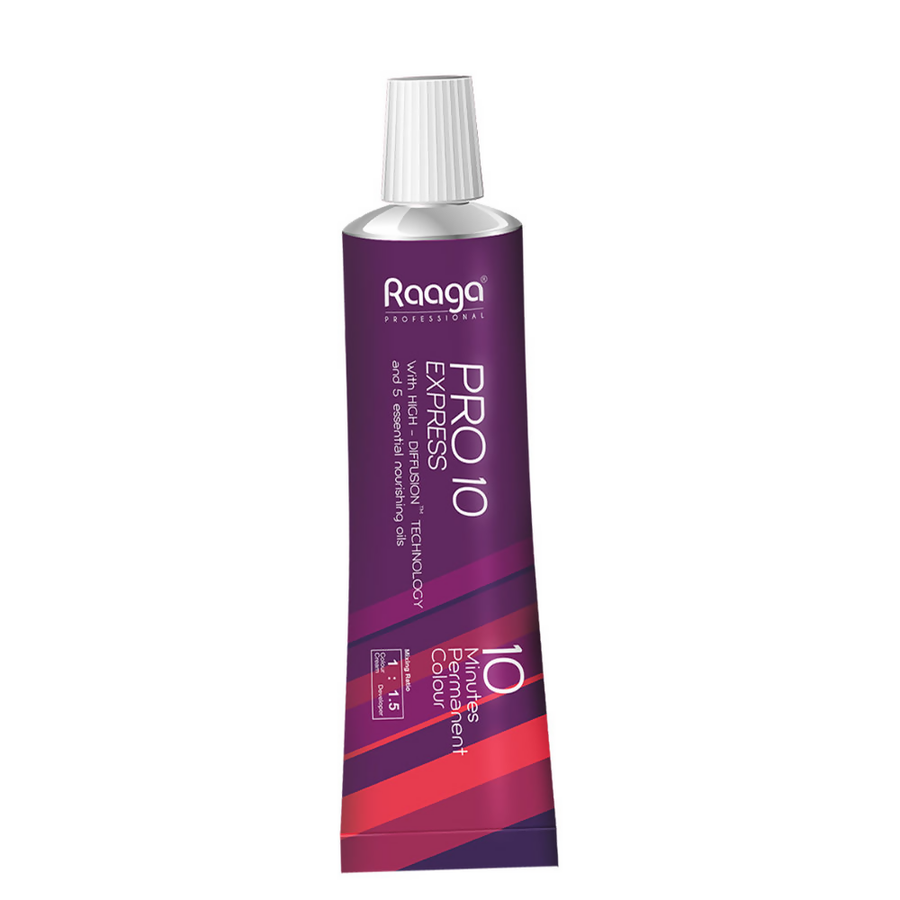 Raaga Pro 10 hair color tube on a white background