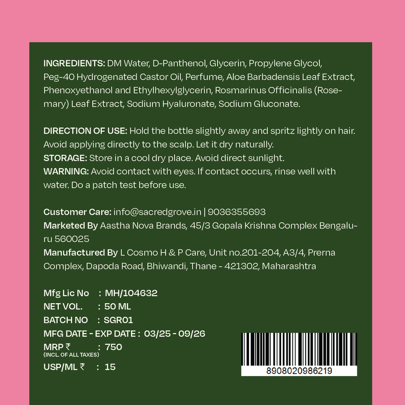 Sacred Grove Rani Baug: Hair Perfume For Women