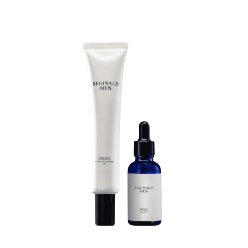 Two skincare products from Reginald Men on a white background