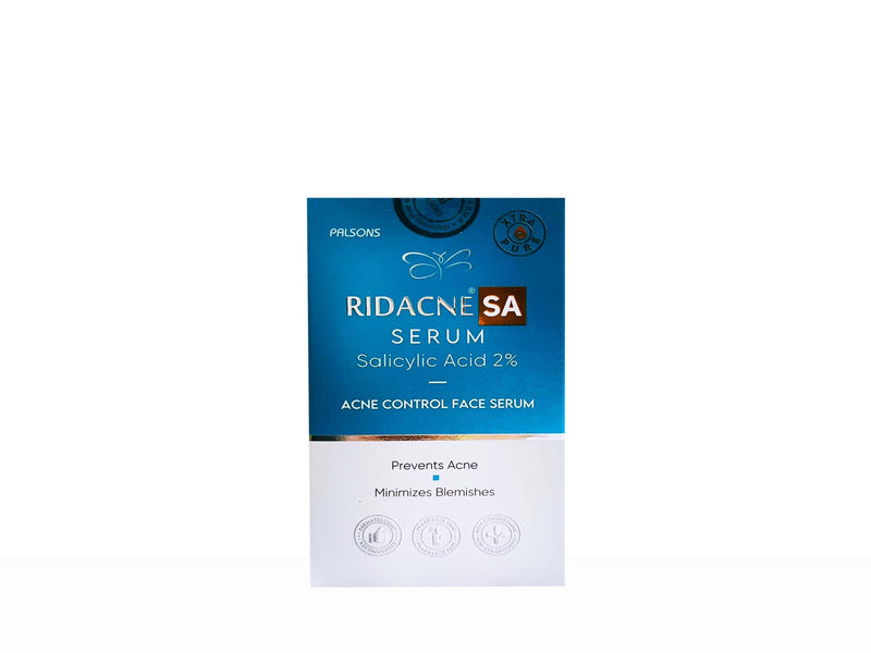 Ridacne SA serum packaging on a white background