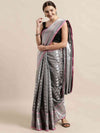 Kanjivaram Silk Grey Colour Zari Woven Design Saree