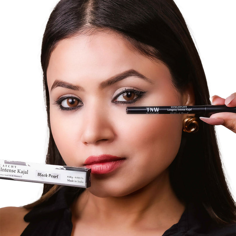 The Natural Wash Eyecatchy Longstay Intense Kajal Black Pearl | Smudge-proof | Waterproof | 12hr Wear